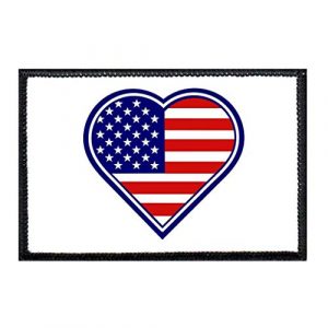 P PULLPATCH Airsoft Morale Patch 1 American Flag - Heart Morale Patch | Hook and Loop Attach for Hats, Jeans, Vest, Coat | 2x3 in | by Pull Patch