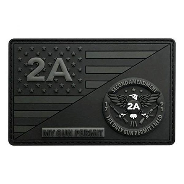 Miltacusa Airsoft Morale Patch 1 Gun Permit 2nd Amendment 1791 USA Constitution Hook Patch [3D-PVC Rubber- 3.5 inch-MG-9]