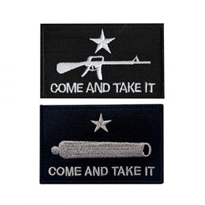 SOUTHYU Airsoft Morale Patch 1 SOUTHYU 2 Pack Come and TAKE IT Tactical Morale Patches Embroidered Texas Revolution Flag Hook & Loop Patch Military Emblem Badg