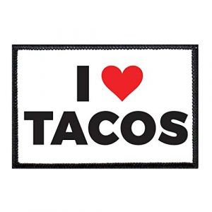 P PULLPATCH Airsoft Morale Patch 1 I Love Tacos Morale Patch | Hook and Loop Attach for Hats, Jeans, Vest, Coat | 2x3 in | by Pull Patch