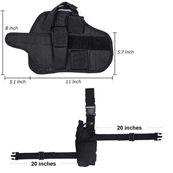 Onepin Tactical Pouch 2 Onepin Tornado Drop Leg Holster Left, and Right Hand Set, Adjustable Tactical Pistol Gun Holsters with Magazine Pouch