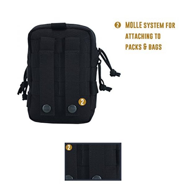 OneTigris Tactical Pouch 4 OneTigris MOLLE EDC Pouch Larger Capacity (Black)