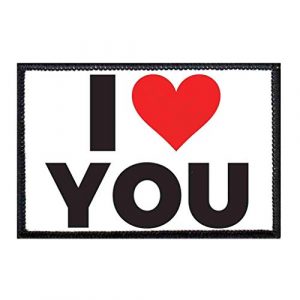 P PULLPATCH Airsoft Morale Patch 1 I Love You Bold Morale Patch | Hook and Loop Attach for Hats, Jeans, Vest, Coat | 2x3 in | by Pull Patch