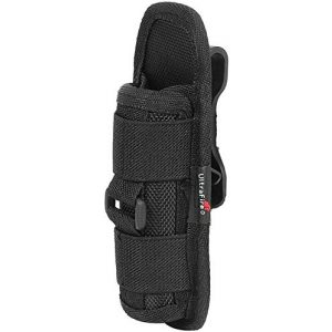 YVO Tactical Pouch 1 Flashlight Clip Holder, Molle LED Torch Holster Nylon Pouch Case with 360 Degree Rotatable Clip Tactical Flashlight Single Mode Duty Belt for Outdoor Camping Hiking for UC30 G2 501B/502B/XTAR TZ20