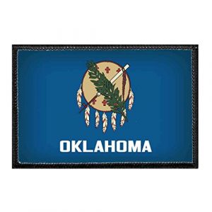 P PULLPATCH Airsoft Morale Patch 1 Oklahoma State Flag - Color Morale Patch | Hook and Loop Attach for Hats, Jeans, Vest, Coat | 2x3 in | by Pull Patch