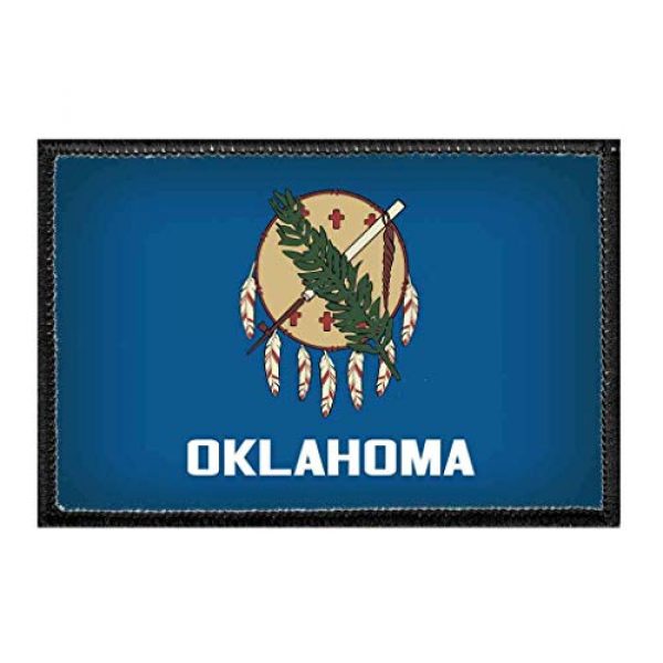 P PULLPATCH Airsoft Morale Patch 1 Oklahoma State Flag - Color Morale Patch | Hook and Loop Attach for Hats, Jeans, Vest, Coat | 2x3 in | by Pull Patch