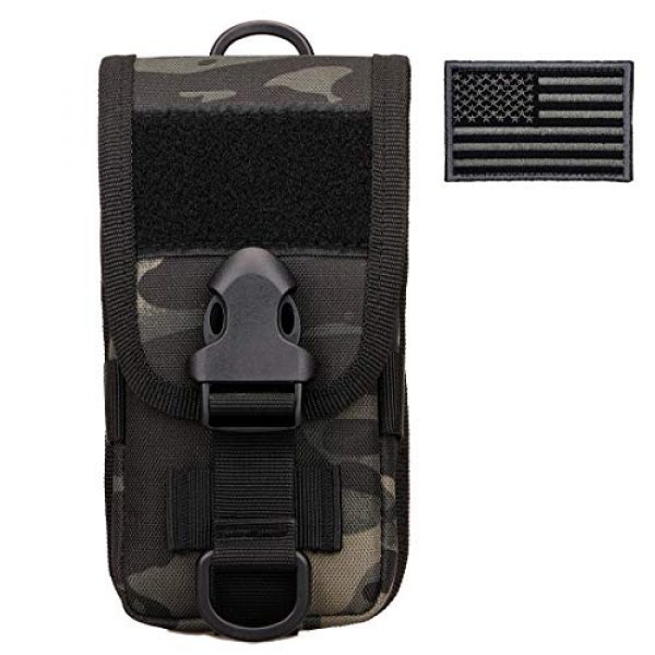 CREATOR Tactical Pouch 1 CREATOR Tactical Cell Phone Holster Pouch Cellphone Case Molle Gadget Bag Molle Attachment Belt Holder with Flag Patch