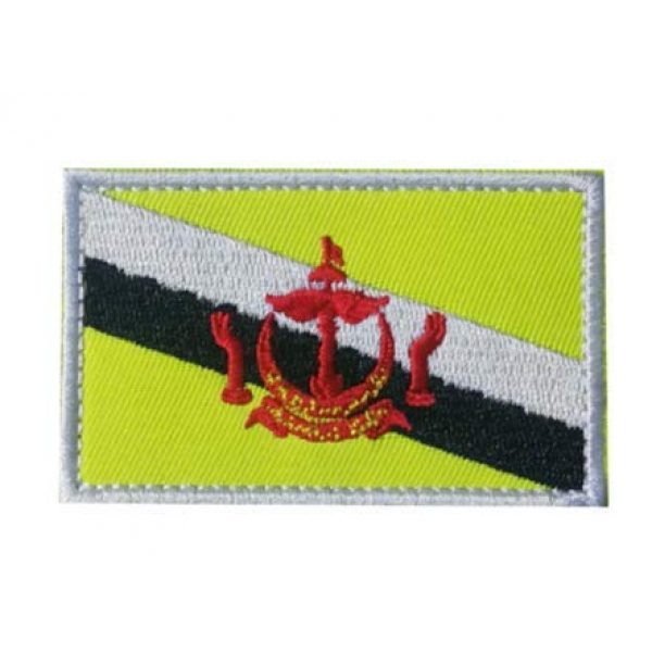 Tactical Embroidery Patch Airsoft Morale Patch 1 Brunei Darussalam Flag Embroidery Patch Military Tactical Morale Patch Badges Emblem Applique Hook Patches for Clothes Backpack Accessories