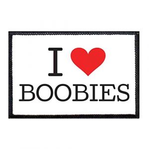 P PULLPATCH Airsoft Morale Patch 1 I Love Boobies Morale Patch | Hook and Loop Attach for Hats, Jeans, Vest, Coat | 2x3 in | by Pull Patch