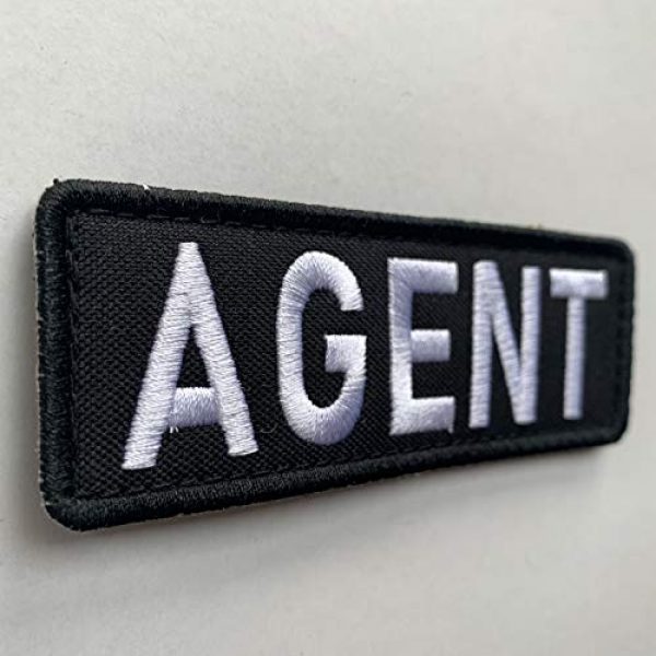 uuKen Airsoft Morale Patch 2 uuKen Embroidery Police Federal Agent Patch for Security Protection Tactical Vest Jackets (Black and White, Regular 4"x1.4")