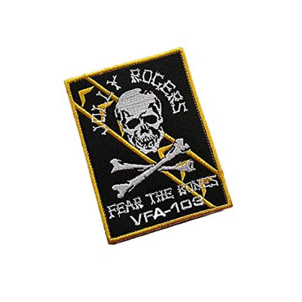 Embroidery Patch Airsoft Morale Patch 2 VFA-103 Jolly Rogers"Fear The Bones" Squadron Military Hook Loop Tactics Morale Embroidered Patch