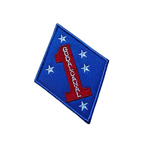 Embroidery Patch Airsoft Morale Patch 2 WWII USMC 1st Marine Division"Guadalcanal" Military Hook Loop Tactics Morale Embroidered Patch