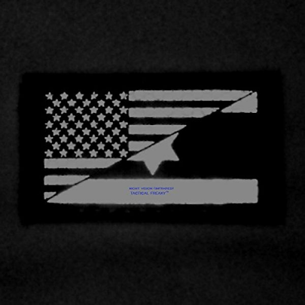 Tactical Freaky Airsoft Morale Patch 3 Multicam Infrared IR USA Israel Friendship Flag 2x3.5 IFF Tactical Morale Fastener Patch
