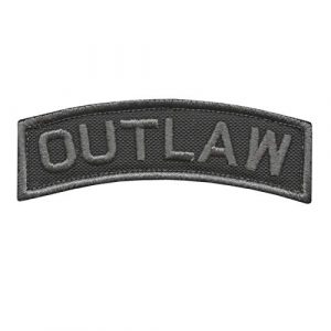 LEGEEON Airsoft Morale Patch 1 LEGEEON Blackout Outlaw Shoulder Tab Subdued Biker Tactical Morale Hook&Loop Patch