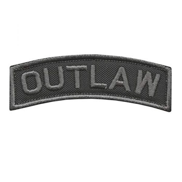 LEGEEON Airsoft Morale Patch 1 LEGEEON Blackout Outlaw Shoulder Tab Subdued Biker Tactical Morale Hook&Loop Patch