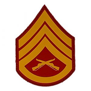 PatchOps Airsoft Morale Patch 1 PatchOps Marine Corps Staff Sergeant Chevron Rank Insignia PVC Tactical Morale Patches (SSGT)