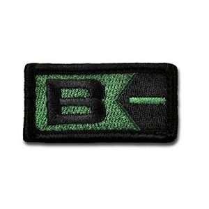 BASTION Airsoft Morale Patch 1 BASTION Morale Patches (Blood Type B Neg, ODG) | 3D Embroidered Patches with Hook & Loop Fastener Backing | Well-Made Clean Stitching | Military Patches for Tactical Bag, Hats & Vest