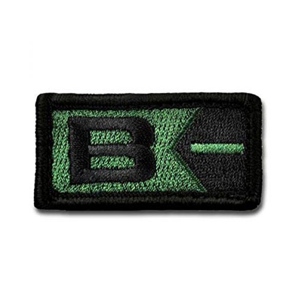 BASTION Airsoft Morale Patch 1 BASTION Morale Patches (Blood Type B Neg, ODG) | 3D Embroidered Patches with Hook & Loop Fastener Backing | Well-Made Clean Stitching | Military Patches for Tactical Bag, Hats & Vest