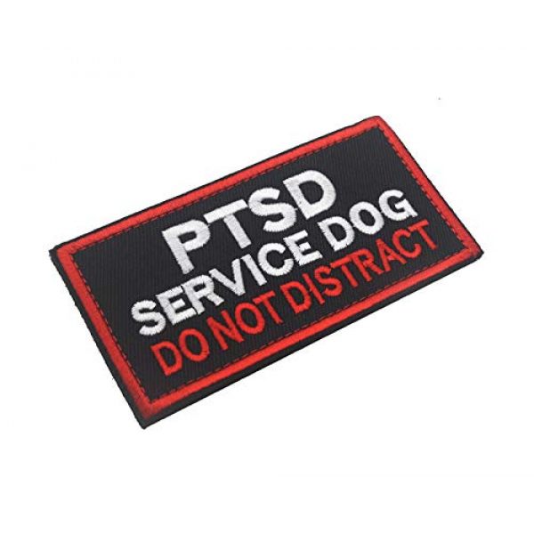 Zhikang68 Airsoft Morale Patch 2 Service Dog PTSD Patch Vests/Harnesses Do Not Distract Applique Embroidered Fastener Hook & Loop Emblem Military Tactical Army Morale Patches for Dogs and Pets