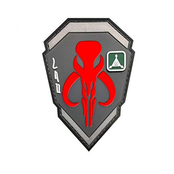 Zhikang68 Airsoft Morale Patch 1 Mandalorian Patch Mythosaur Skull Crest Shield Bounty Hunter Boba Fett Tactical Military Morale 3D PVC Rubber Armband Badge Emblem Applique (Red)