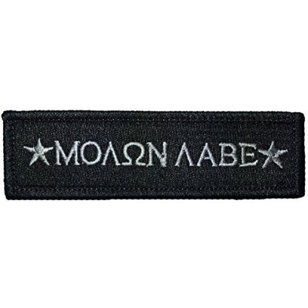 Ranger Return Airsoft Morale Patch 1 Tactical Molon Labe Spartan Morale Tab Patch 1"x3 3/4" - Black - by Ranger Return (RR-TACT-MOLN-LABE-0TAB-BLCK)