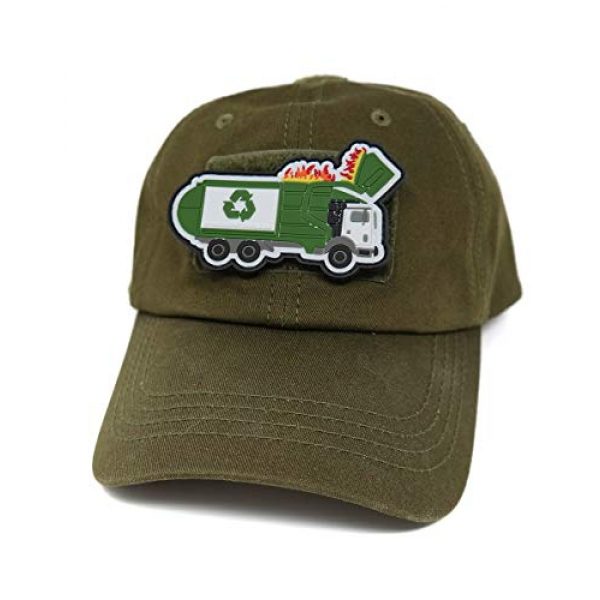 Stinking Patch Co. Airsoft Morale Patch 5 Garbage Truck Dumpster Fire Morale Patch | Recycle | PVC Rubber Tactical Patch | Funny Morale Patch