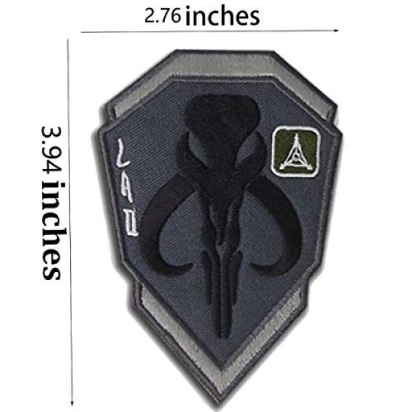 Great Supplier Airsoft Morale Patch 2 Mandalorian Mythosaur Skull Crest Shield Embroidered Patch Emblem Tactical Military Morale Funny Badages Appliques Patches with Fastener Hook and Loop Backing, 3.94 x 2.76 Inch