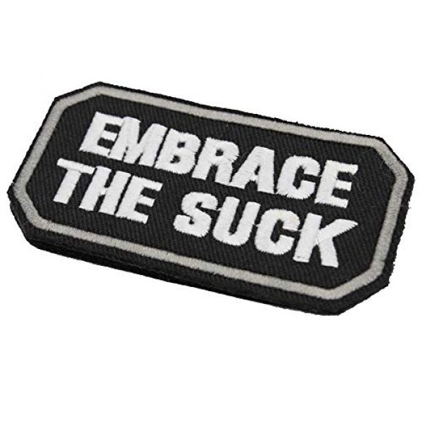ZHDTW Airsoft Morale Patch 2 ZHDTW Words Letters Embrace The Sucks Embroidered Tactical Patches with Hook and Loop (DT-027)