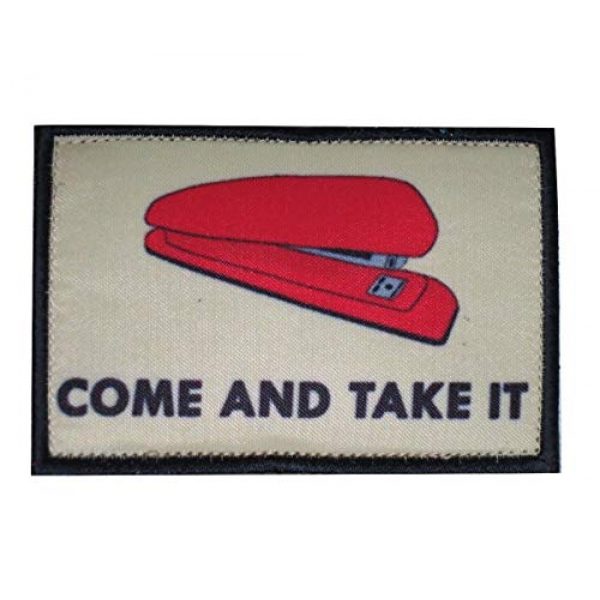 TrendyLuz USA Airsoft Morale Patch 1 TrendyLuz Red Stapler Come and Take It Office Tactical Morale Hook & Loop Patch