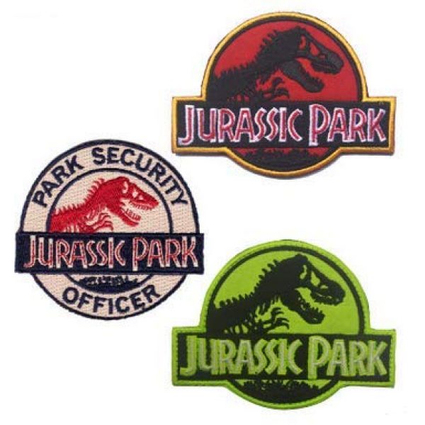 Tactical Embroidery Patch Airsoft Morale Patch 1 Jurassic Park Tactical Embroidery Patch Hook & Loop Morale Patch Military Patch for Clothing Accessory Backpack Armband (3pcs)