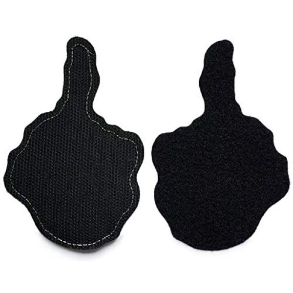 QTao Airsoft Morale Patch 4 QTao UPA134 Hook & Loop Skull Middle Finger Funny Tactical Morale Patch Bundle 2 Pieces (Color 1)