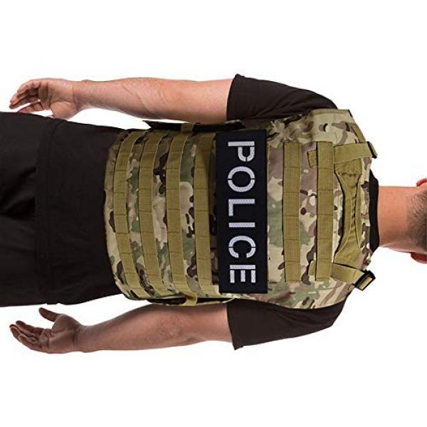 ODSP Airsoft Morale Patch 3 Ultra IR Reflective Police Patch, 10.4 x 3.15 inches Tactical Morale Fastener Hook and Loop Patches