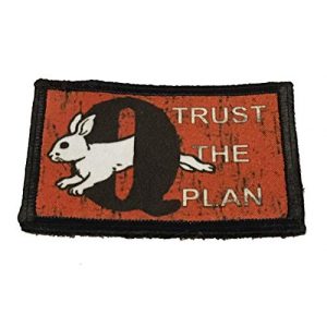 RedheadedTshirts Airsoft Morale Patch 1 2x3" White Rabbit QAnon"Trust The Plan" Morale Patch Military Tactical Made in The USA