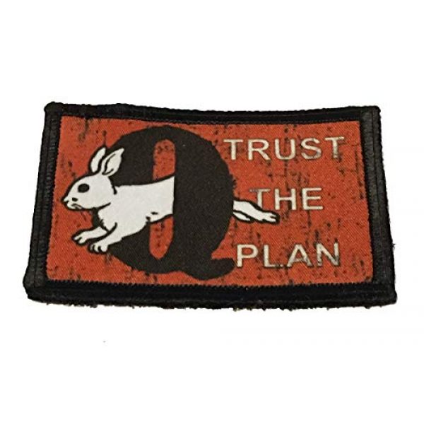RedheadedTshirts Airsoft Morale Patch 1 2x3" White Rabbit QAnon"Trust The Plan" Morale Patch Military Tactical Made in The USA