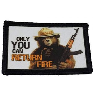 RedheadedTshirts Airsoft Morale Patch 1 Smokey The Bear Only You Can Return Fire Morale Patch Funny Tactical Military 2x3"