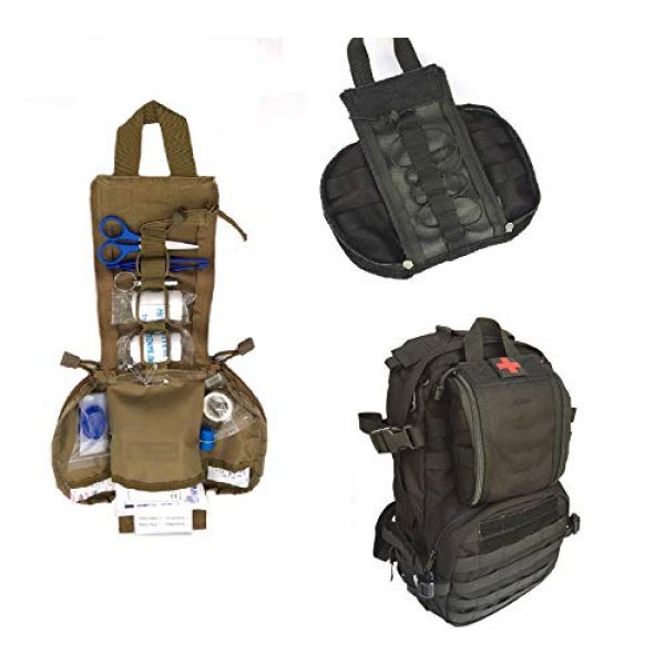 Miyha Tactical Pouch 4 1000D Waterproof Nylon MOLLE First Aid Pouch IFAK Pouch MOLLE Trauma Bag for Camping Hunting Hiking Wilderness Sports (Pouch Only)
