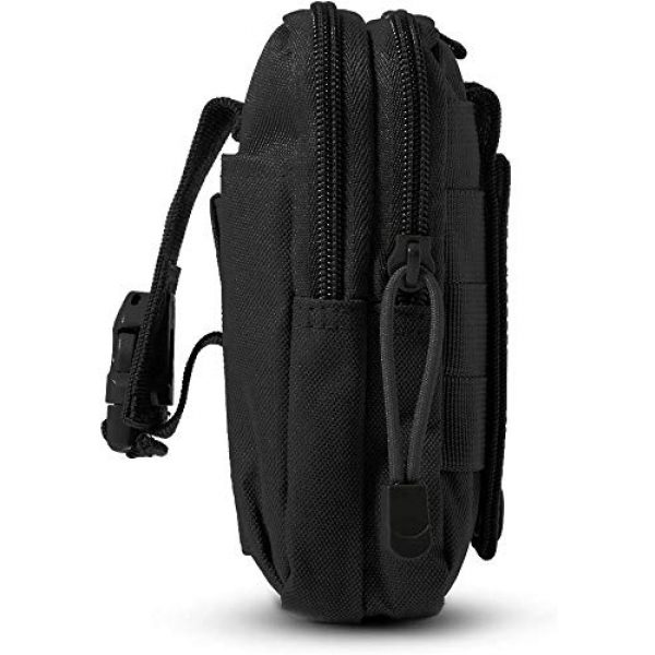 MoMo Casier Tactical Pouch 4 Tactical Molle Pouch Compact EDC Utility Gadget Belt Waist Bag Pack Camping Hiking Outdoor with Cell Phone Holster for iPhone 6 6s 7 8 PLUS Samsung S5 S6 S7 Edge Note 2 LG G3 G4 G5 HTC M7 M8, Black