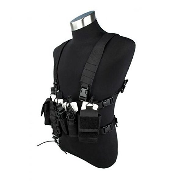 TMC Airsoft Tactical Vest 2 TMC D-Mittsu Chest Rig (Black) for Airsoft Paintball Tactical Hunting Game