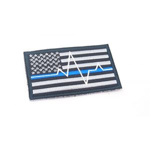 Astro Airsoft Morale Patch 1 Astro@ P3 USA Flag Thin Bule Line EMT EMS Paramedic Morale Patch Hook Backing