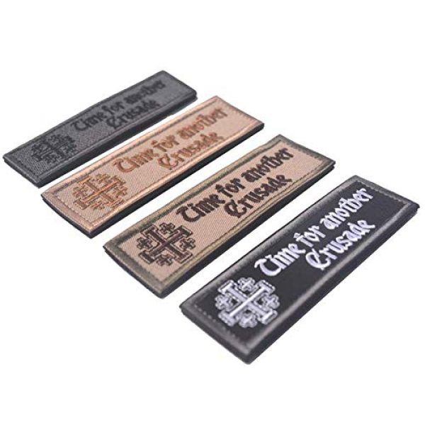 Tactical Embroidery Patch Airsoft Morale Patch 1 Templar Knights Cross Time for Another Crusade Tactical Embroidery Patch Hook & Loop Morale Patch Military Patch for Clothing Accessory Backpack Armband (4pcs)