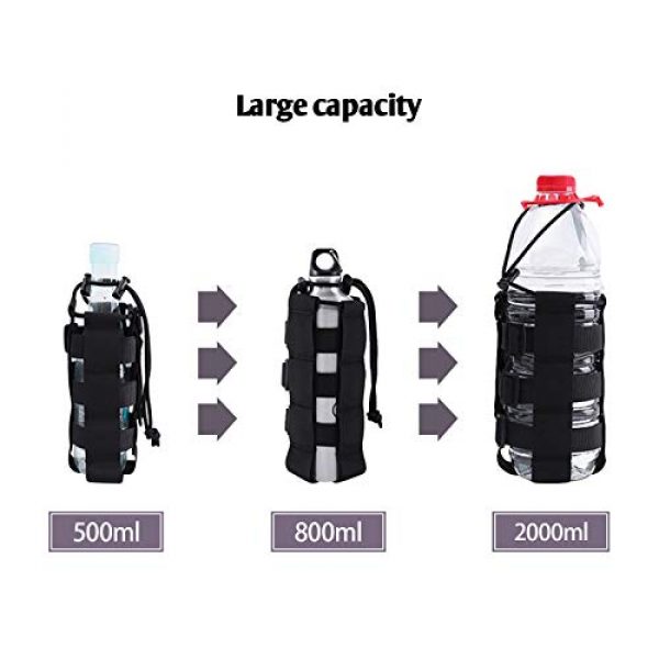 Elitezip Tactical Pouch 6 Elitezip Outdoor Sport Water Botttle Pouch, Tactical Molle Mesh Water Bottle Holder, Multifunctional Adjustable Water Bottle Carrier Black