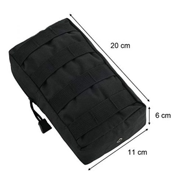 CM Tactical Pouch 2 CM Black Color Waterproof Tactical Compact Pouch Bag Organizer Molle Pouch Bag Utility EDC Pouch Bag for Outdoor Camping Hiking