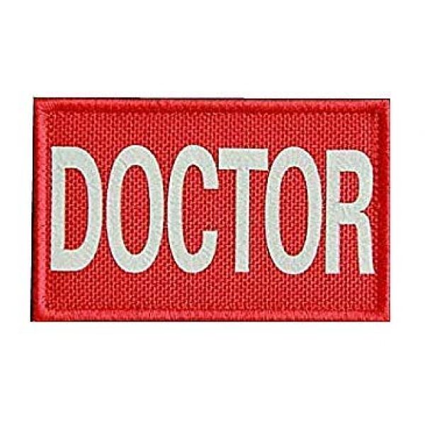 Embroidery Patch Airsoft Morale Patch 2 4 Pieces Doctor Infrared Reflective Military Hook Loop Tactics Morale Patch (color5)