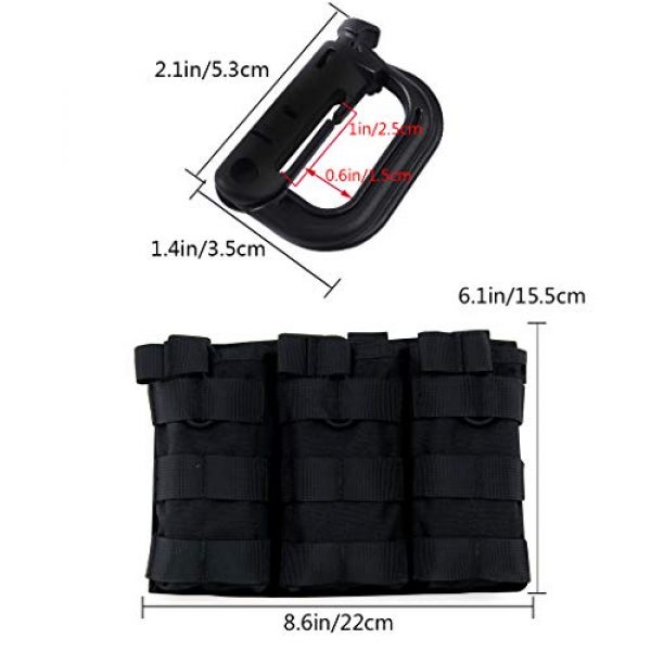 Aoutacc Tactical Pouch 2 Aoutacc Tactical Magazine Pouch Holder MOLLE Triple Open-Top Mag Pouch with D-Ring Grimlock Locking for M4 M16 AR-15 Magazines
