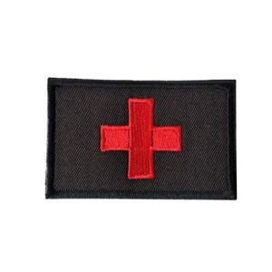 Tactical Embroidery Patch Airsoft Morale Patch 1 MED RED Cross Medical Blood Aid Embroidery Patch Military Tactical Morale Patch Badges Emblem Applique Hook Patches for Clothes Backpack Accessories