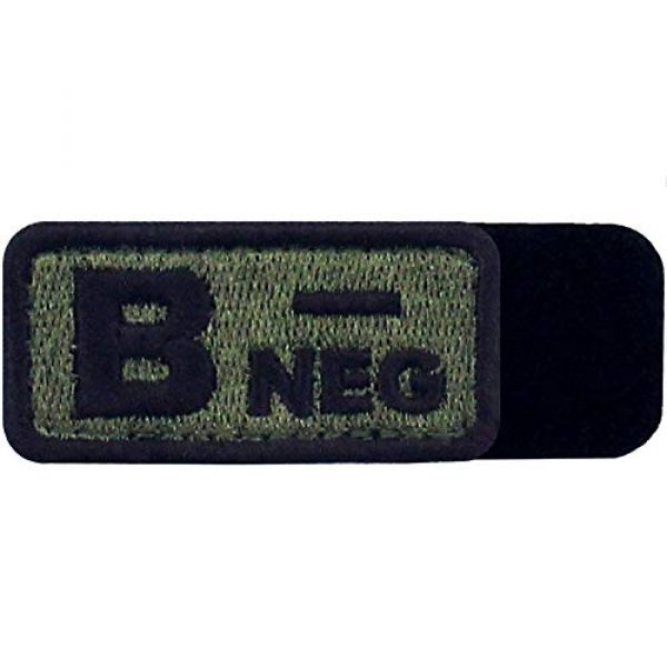 EmbTao Airsoft Morale Patch 5 EmbTao Type B Negative Tactical Blood Type Patch Embroidered Morale Applique Fastener Hook & Loop Emblem - Green & Black -2"x1"