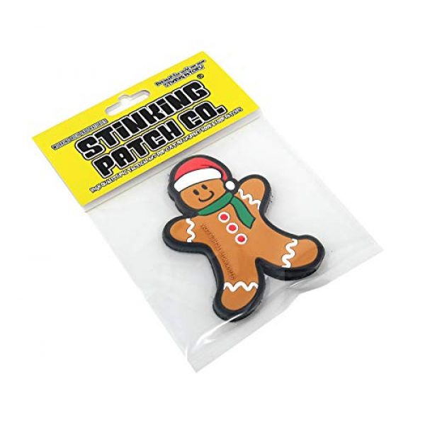 Stinking Patch Co. Airsoft Morale Patch 7 Gingerbread Man Hook and Loop PVC Rubber Patch | Christmas Tactical Patch