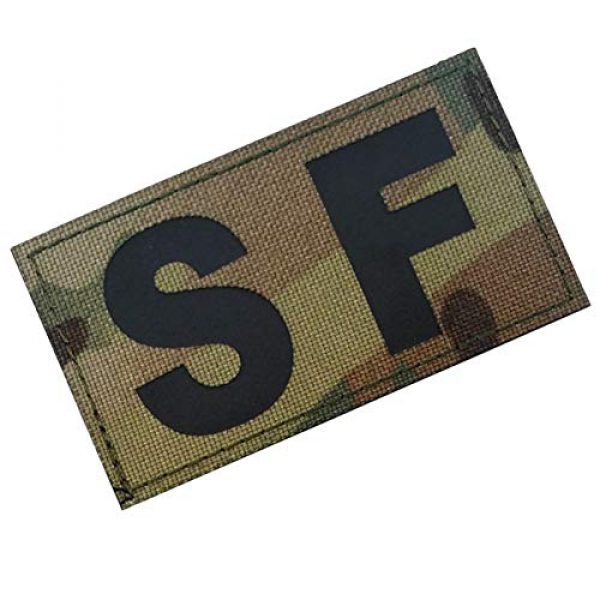 ODSP Airsoft Morale Patch 6 SF Infrared Reflective Patch, IR Military Tactical Morale Armband Badges Sticker Gift Emblem Appliques with Hook and Loop Fastener Attach Sew on Patches, Multicam, 2 Pieces, 3.54 x 1.97 Inch