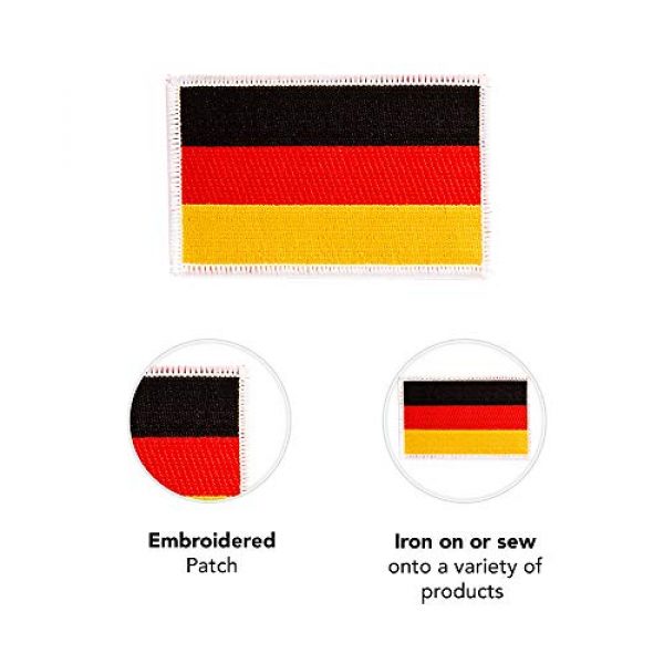 Desert Cactus Airsoft Morale Patch 3 Germany Flag Patch Single 3.5Wx2.25H Iron On Sew Embroidered Tactical Morale Back Pack Hat Bags (Single Patch)