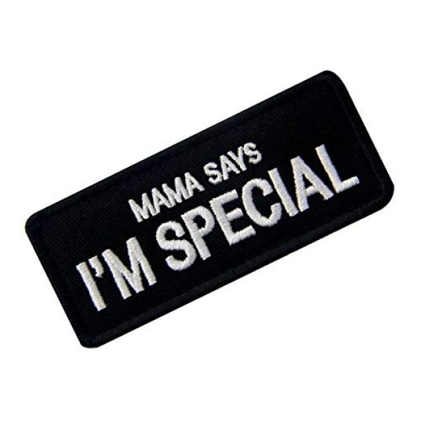 Minason Airsoft Morale Patch 2 Mama Says I'm Special Morale Tactical Patch Embroidered Applique Attachment Fastener Hook & Loop on Tactical Hat Bags Jackets and Gear (Black)